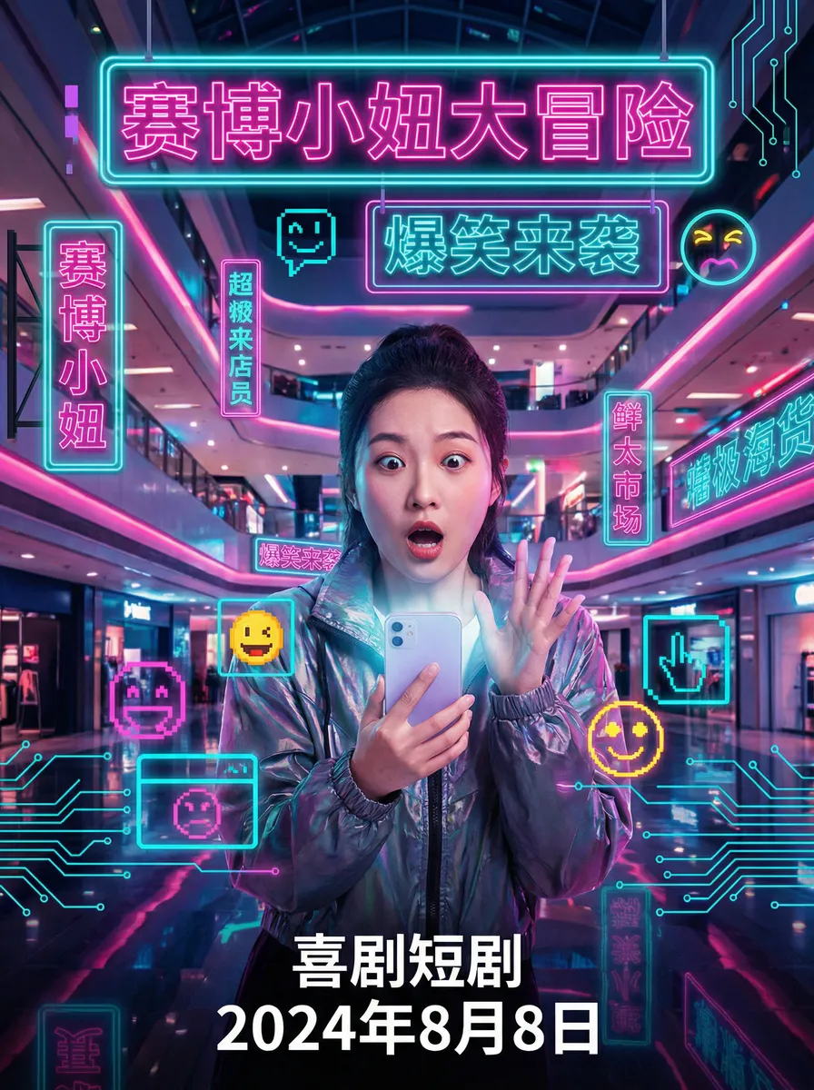 先锋资源7xfxy 搞笑喜剧短剧 - 赛博小妞大冒险海报